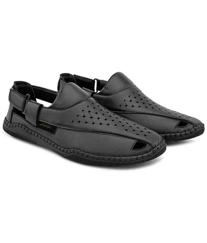 Latest Men Fashion Victim - Black Mens Sandals - None 2025 at ShopCircuit | ONDC