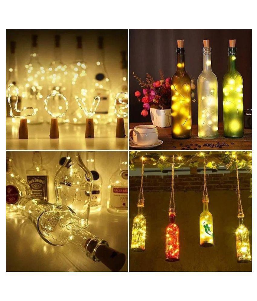 MIRADH Bottle Cork Lights 20 LED 6.5 FT LED Strips Yellow - Yellow