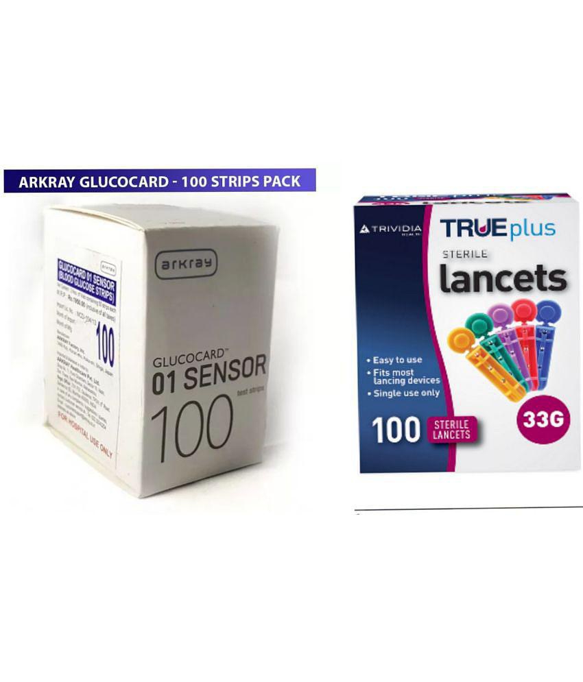 Arkray Glucocard 01 Sensor 100 Test Strips with 100 Lancets Expiry Dec 2023