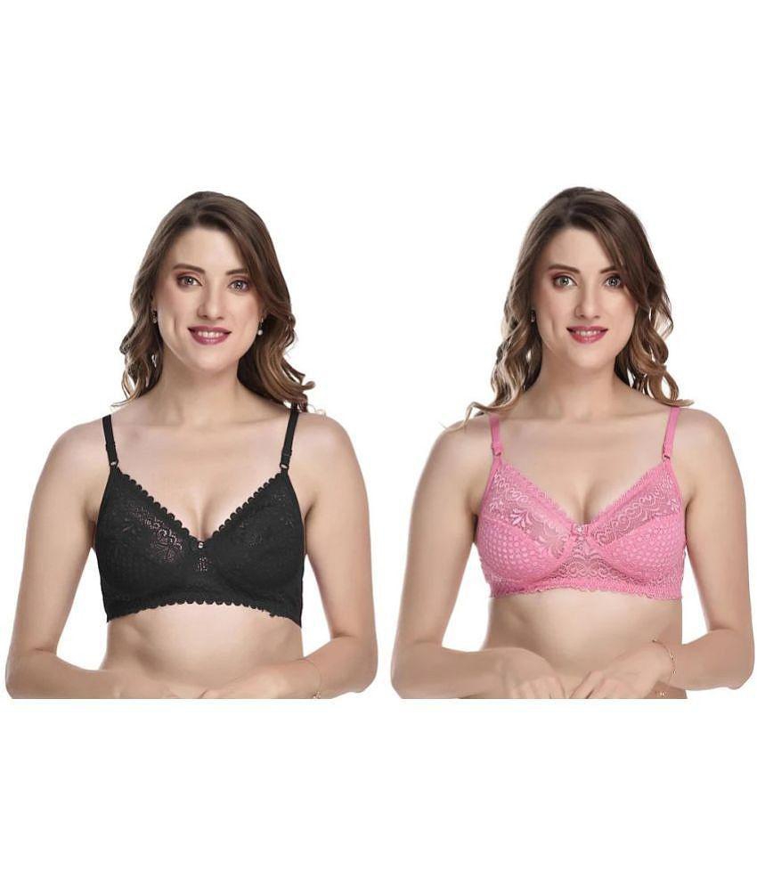 Trendy Men Kiran Enterprises Multicolor Net Non Padded Womens Everyday Bra ( Pack of 2 ) - None 