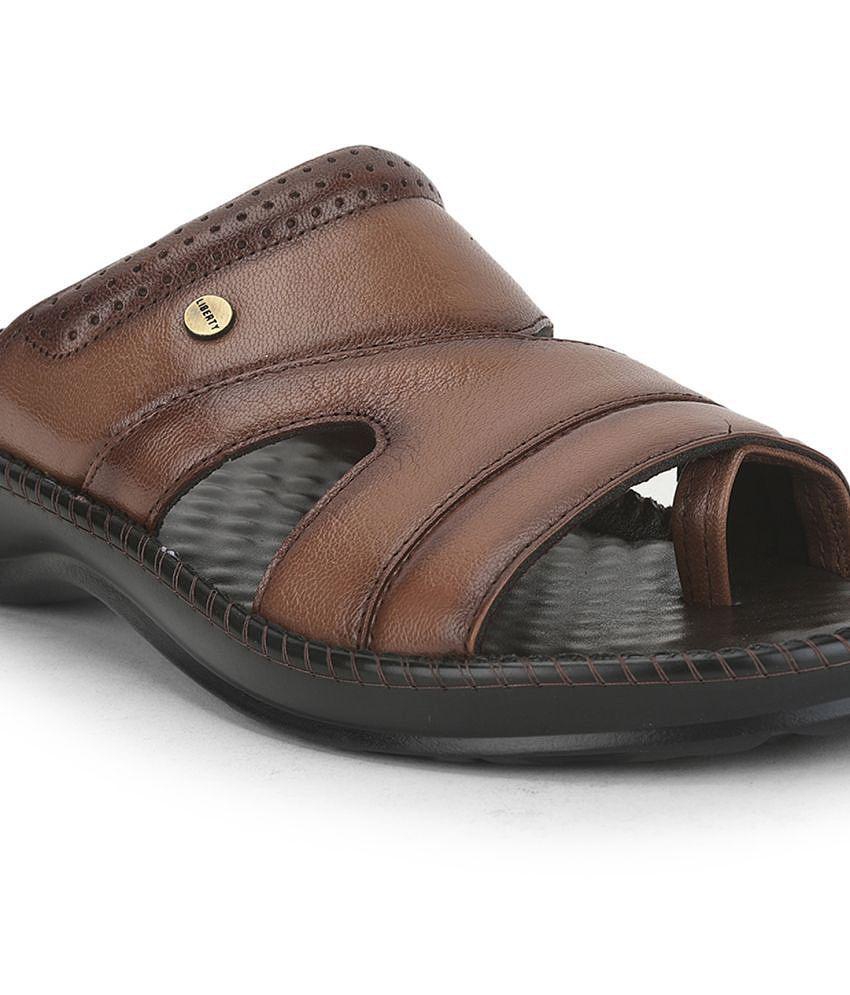 Chic Men Liberty - Tan Men's Leather Slipper - None 2025 at ShopCircuit | ONDC