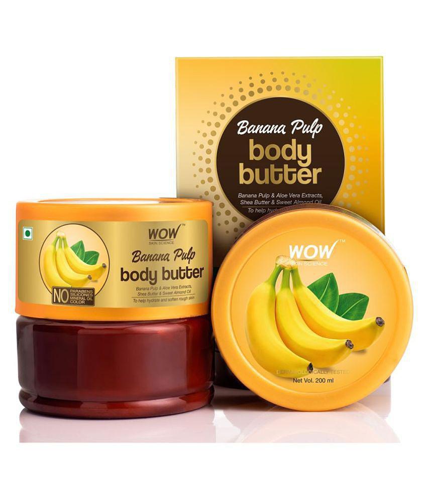 WOW Skin Science Banana Pulp Body Butter - No Parabens, Silicones, Mineral Oil & Color - 200mL