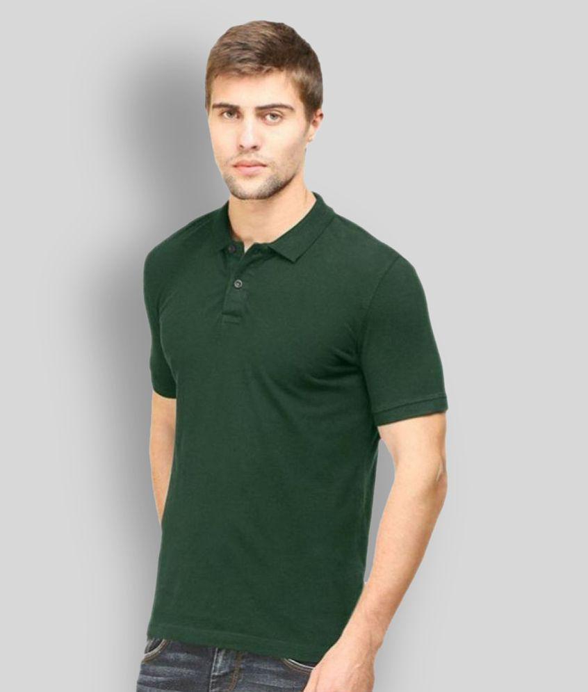 FASHION365 - Green Cotton Blend Slim Fit Men's Polo T Shirt ( Pack of 1 ) - None