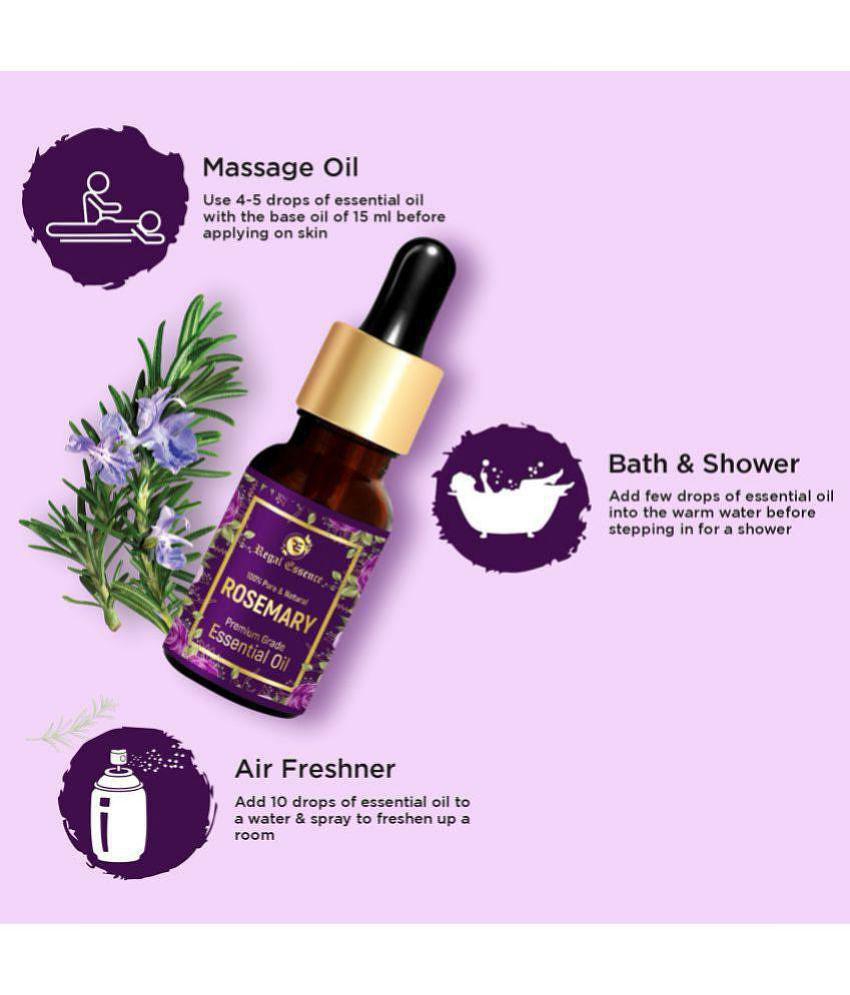 REGAL ESSENCE Rosemary Essential Oil, for Hair Growth, Suitable For All Skin, Undiluted Essential Oil -15ML (PACK OF 2)