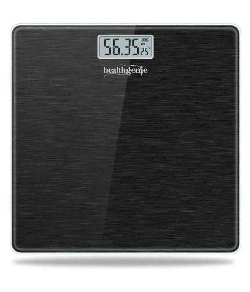 Healthgenie Electronic Digital Weighing Machine Bathroom Personal Weighing Scale-Brushed Black