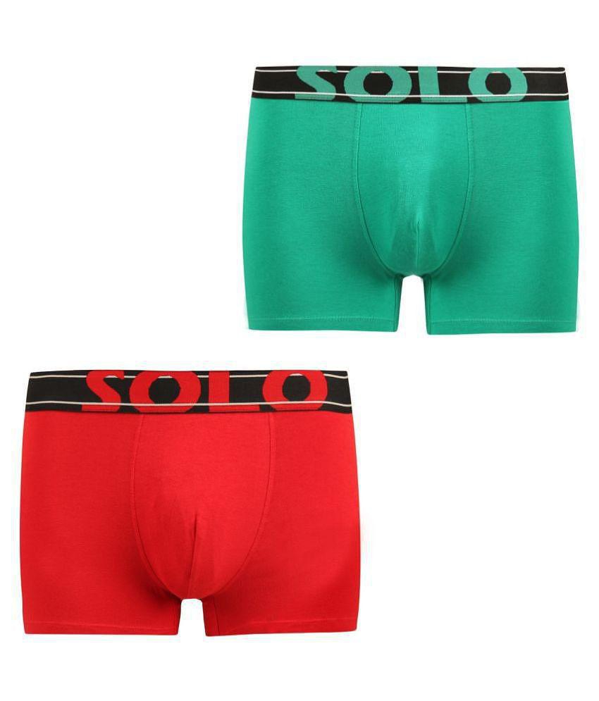 Solo - Multicolor Cotton Mens Trunks ( Pack of 2 ) - 90