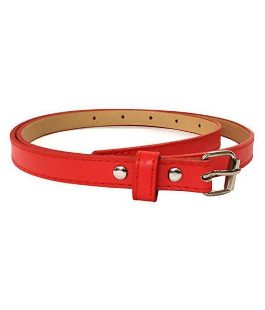 Elegant Men Livisorb Red PU Casual Belt - None 2025 at ShopCircuit | ONDC