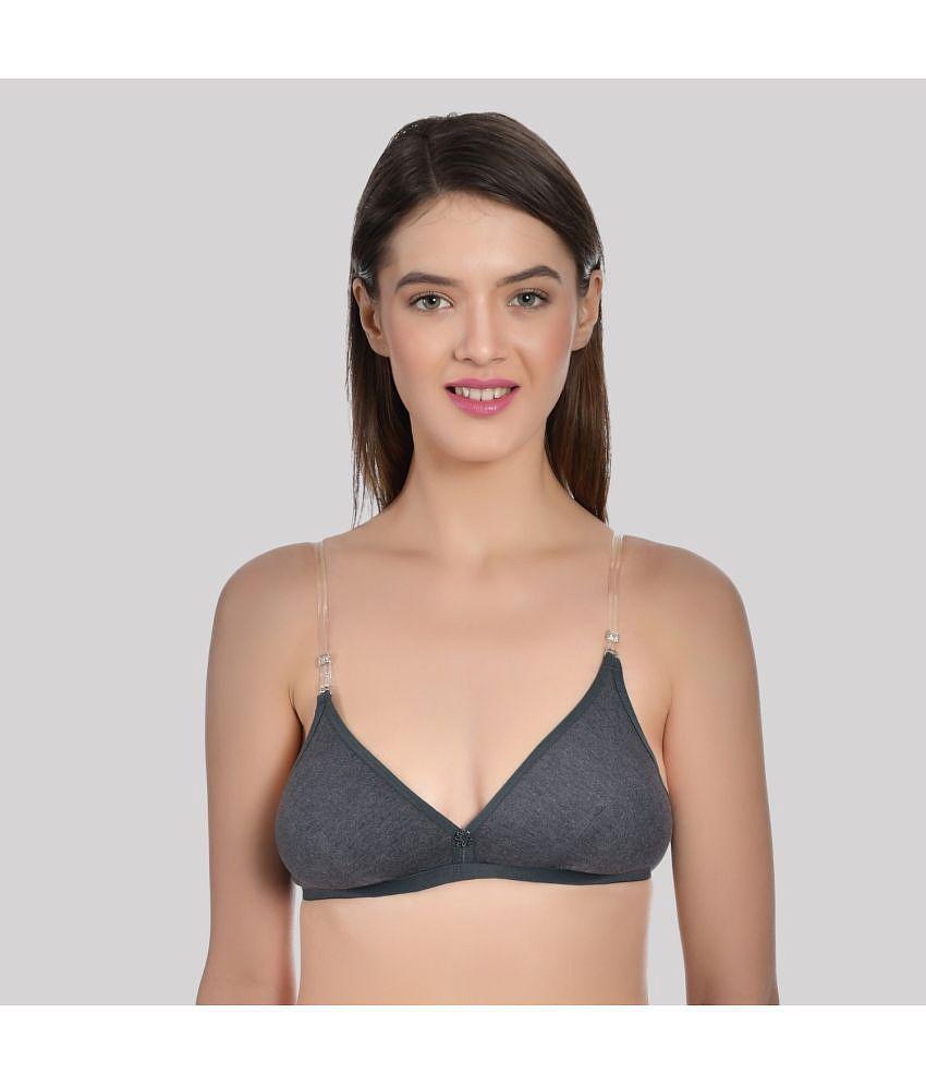 AIMLY - Black Cotton Blend Non Padded Women''s T-Shirt Bra ( Pack of 1 ) - None