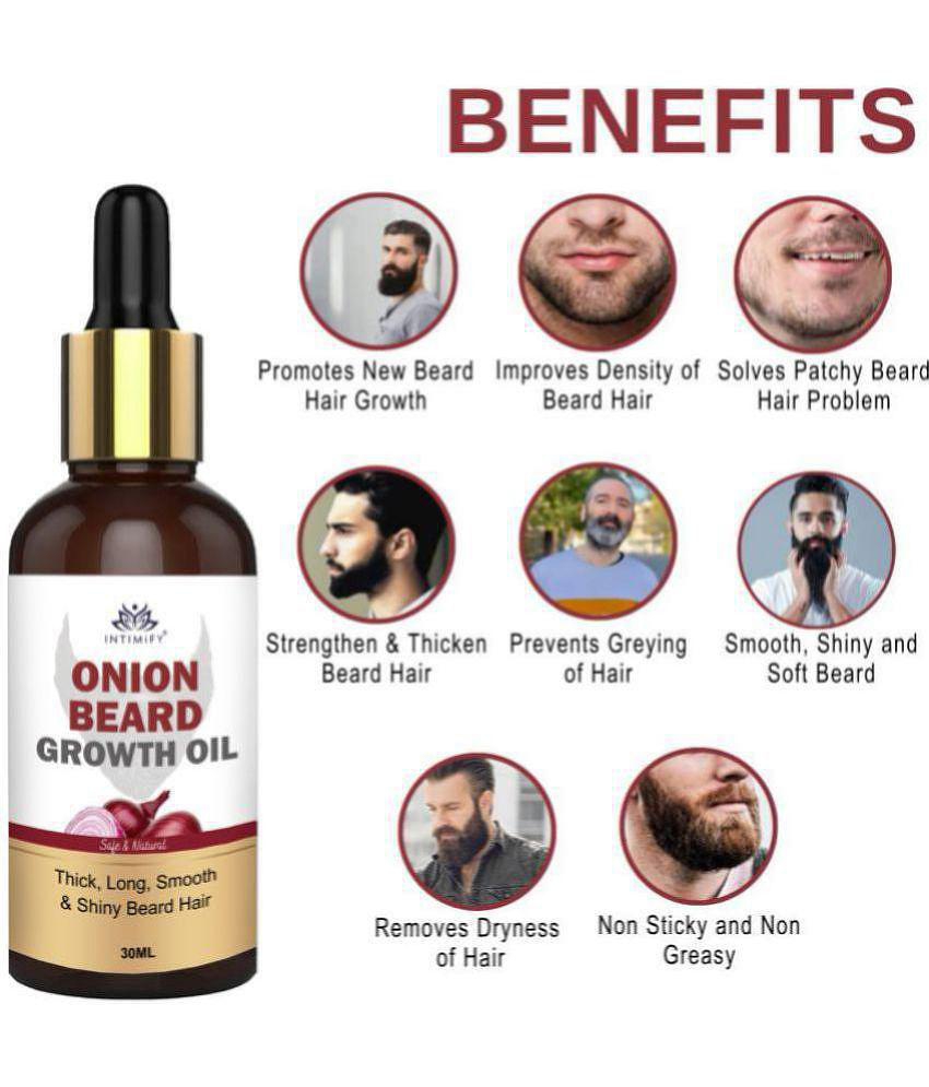 Intimify Onion Beard Growth Oil, for beard growth, much beard oil, muchstac growth oil, anti greying beard oil, 30 ml