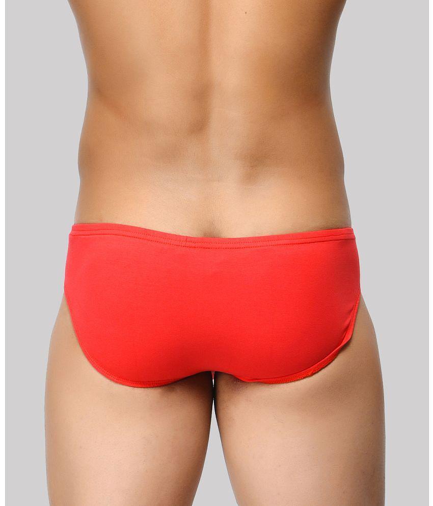 Luxurious Men BASIICS By La Intimo - Red BCSBR05 Spandex Mens Briefs ( Pack of 1 ) - None 2025 a