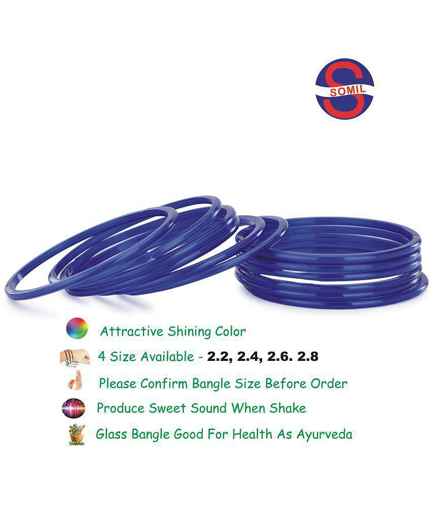 Top Men Somil - Blue Bangle Set ( Pack of 12 ) - None 2025 at ShopCircuit | ONDC