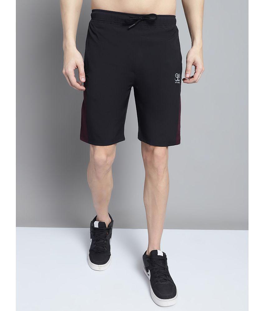 9TY3REE - Black Polyester Men's Shorts ( Pack of 1 ) - None