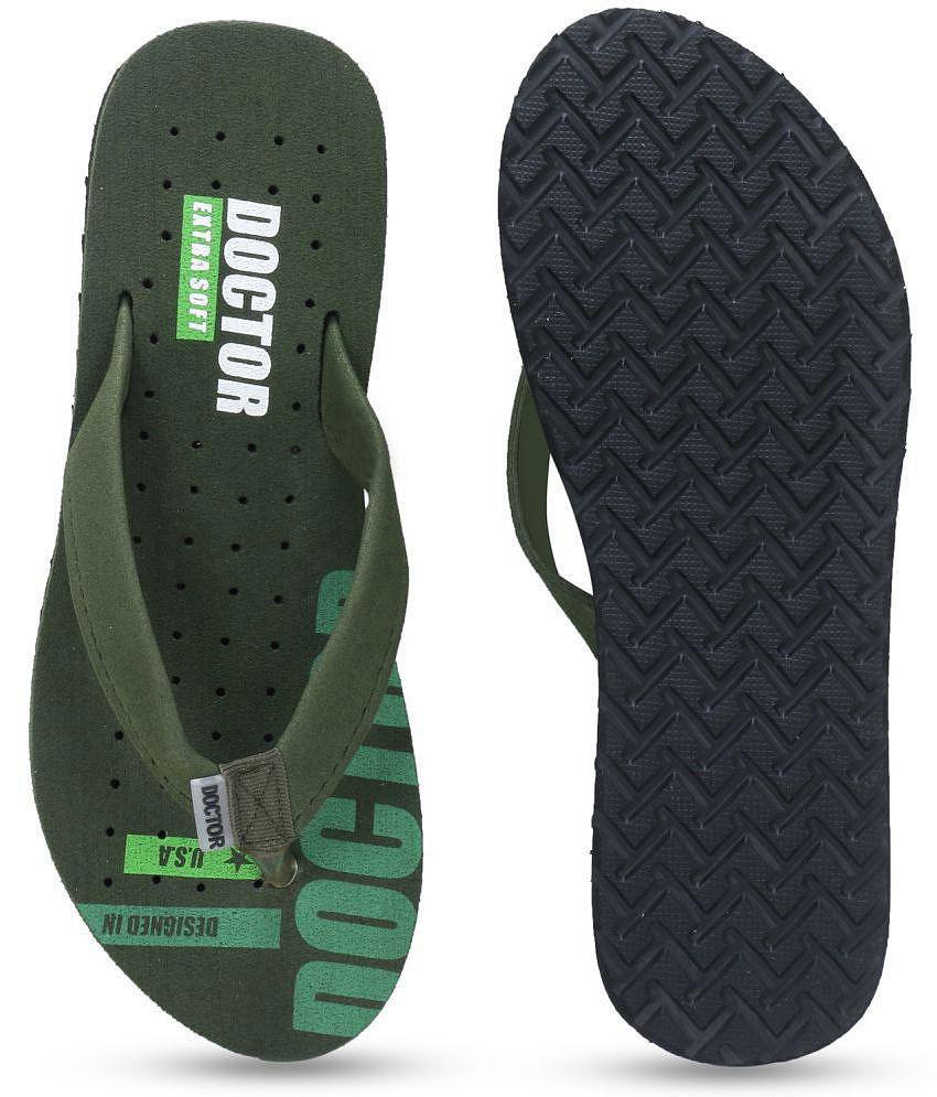 DOCTOR EXTRA SOFT - Olive Women''s Thong Flip Flop - None