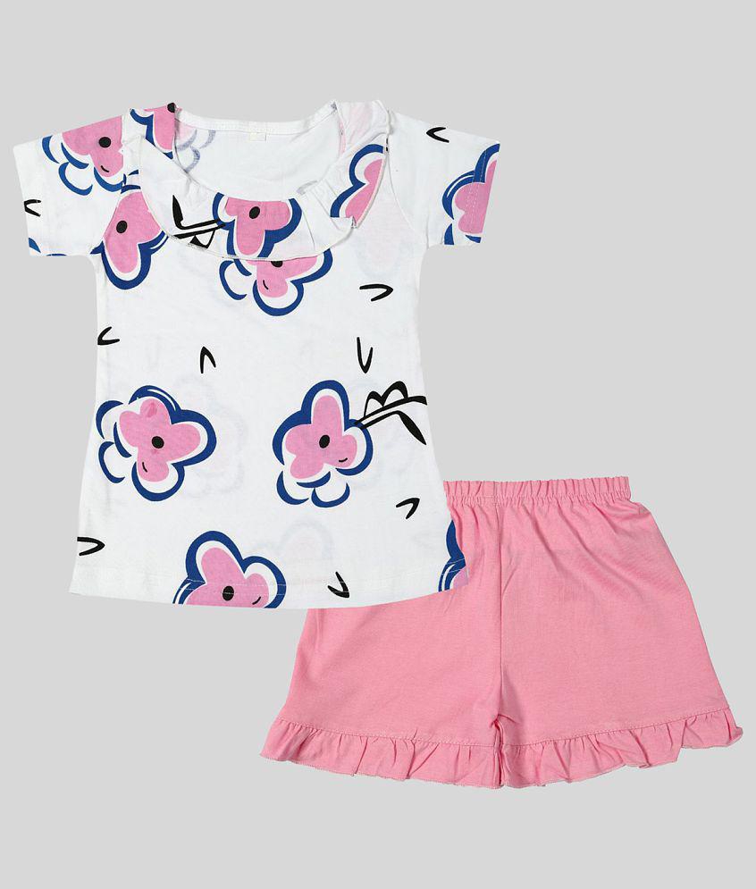 Latest Men CATCUB - Pink Cotton Girl's Top With Shorts ( Pack of 1 ) - None 2025 at ShopCircuit 