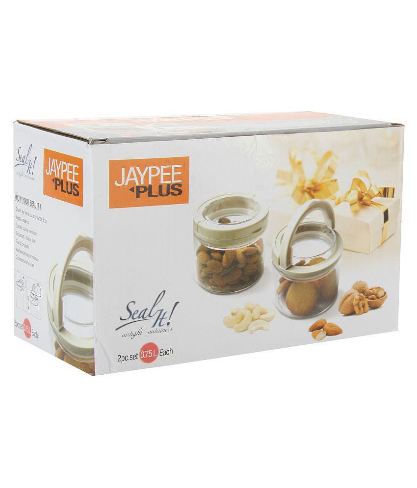 Jaypee Plus Seal It Plastic Tea/Coffee/Sugar Container Set of 2 750 mL - Brown