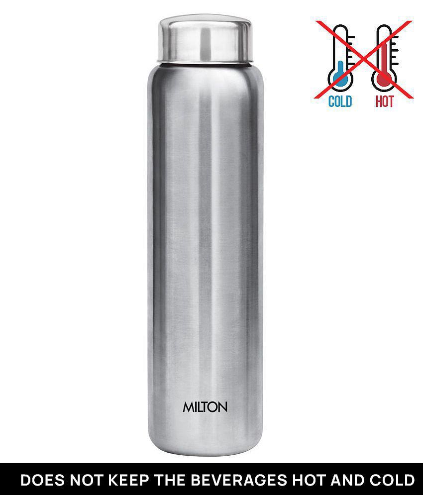 Milton Aqua 1000 Stainless Steel Water Bottle, Set of 1, 950 ml, Silver | 100% Leak Proof | Office Bottle | Gym Bottle | Home | Kitchen | Hiking | Treking Bottle | Travel Bottle - Silver