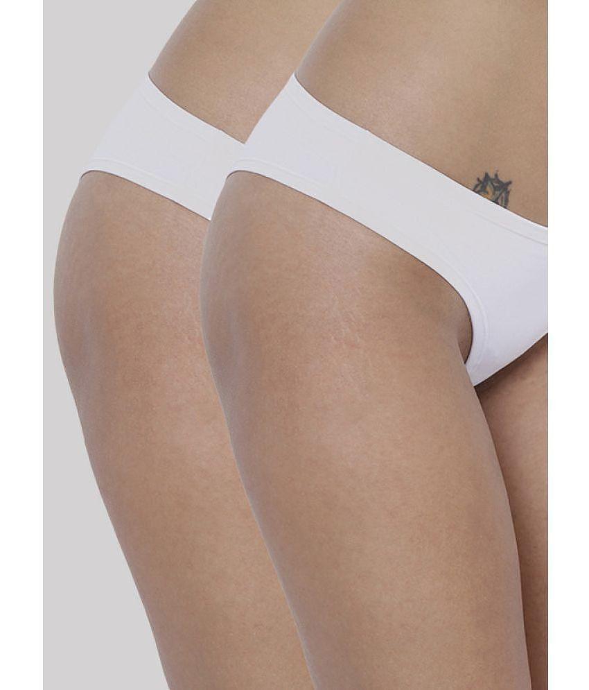 Exclusive Men BASIICS By La Intimo - White BCPSS020B Polyester Solid Womens Bikini ( Pack of 2 )