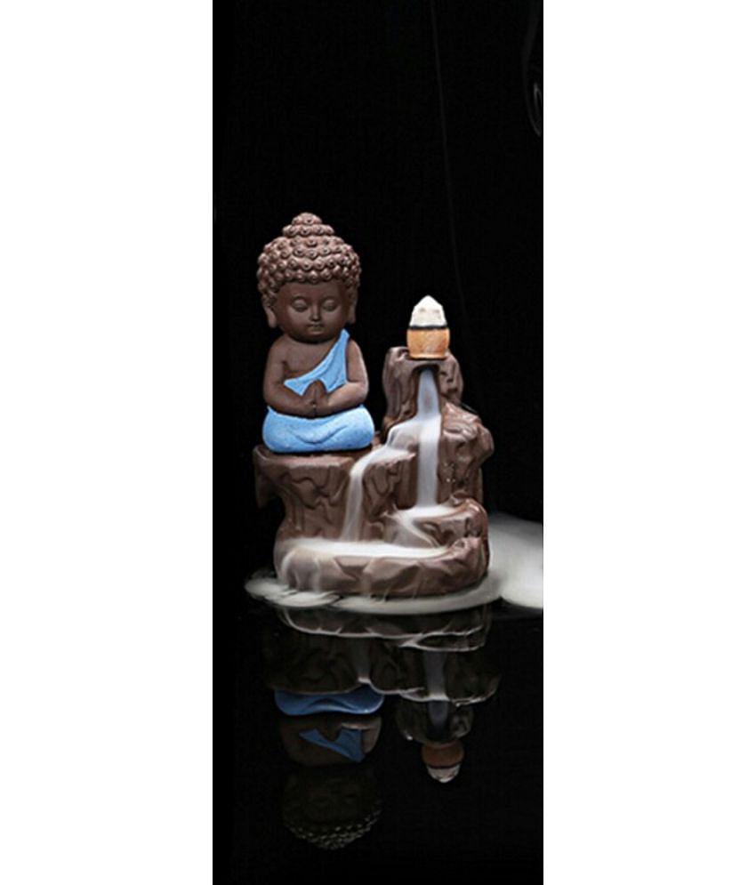 X-CROSS Multicolour Resin Monk Buddha Smoke Backflow - Pack of 1