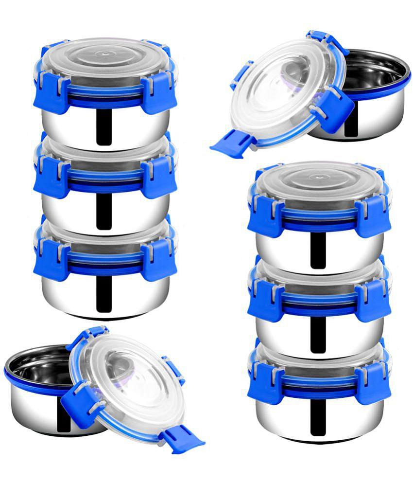 BOWLMAN Steel Blue Food Container ( Set of 8 ) - Blue