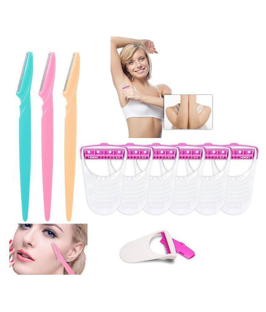 Tinkle Eyebrow Razor Beauty Razor 3 & Disposable Max Blades 6 Razor with Soap 5 Blades