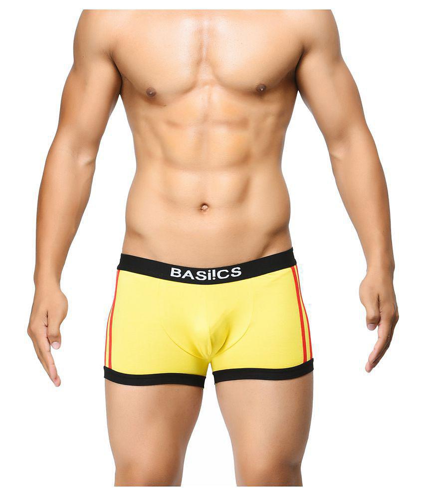 Exclusive Men BASIICS By La Intimo - Yellow Cotton Men's Trunks ( Pack of 1 ) - S 2025 at ShopCi
