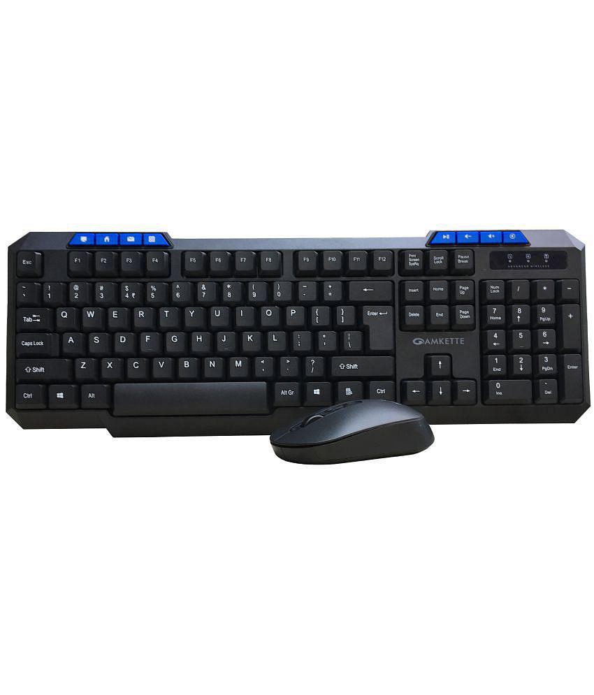 Amkette - Black Wireless Keyboard Mouse Combo