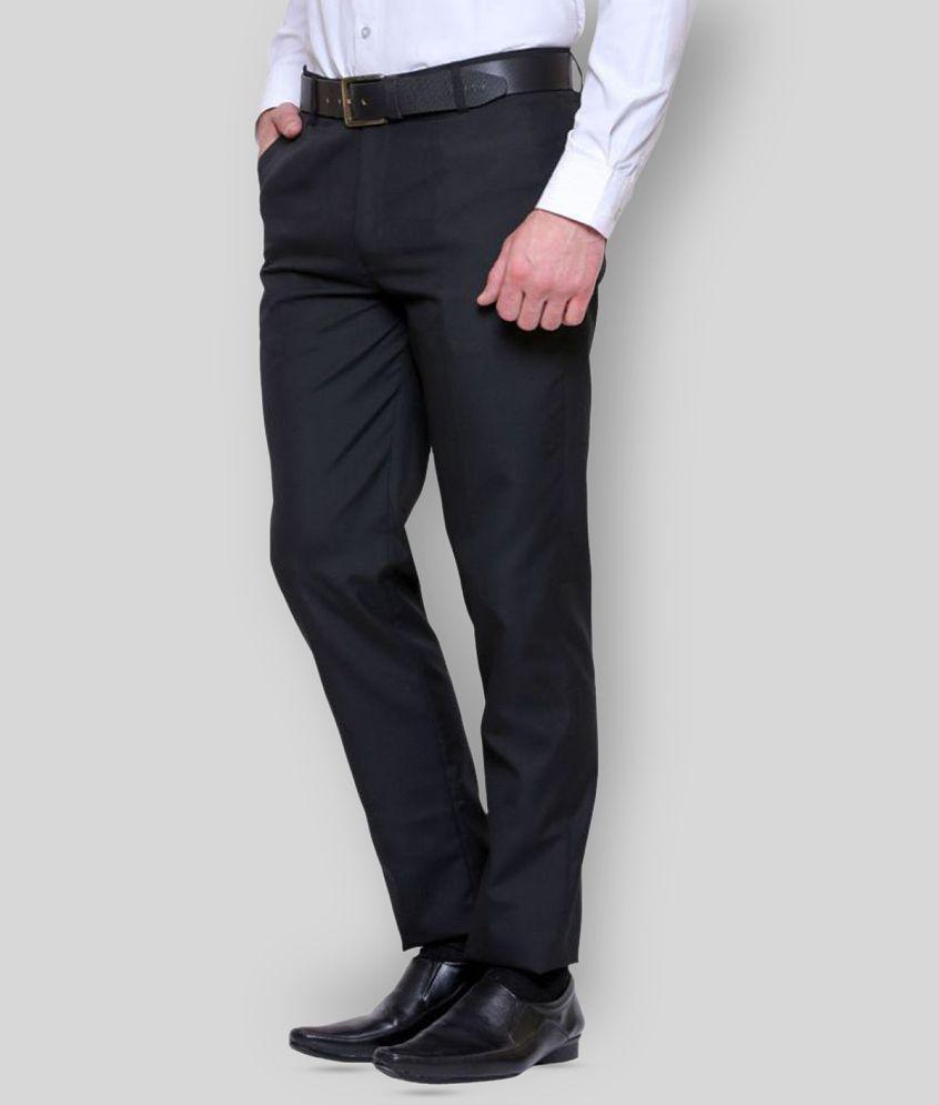 Inspire Clothing Inspiration - Black Polycotton Slim - Fit Mens Formal Pants ( Pack of 1 ) - None