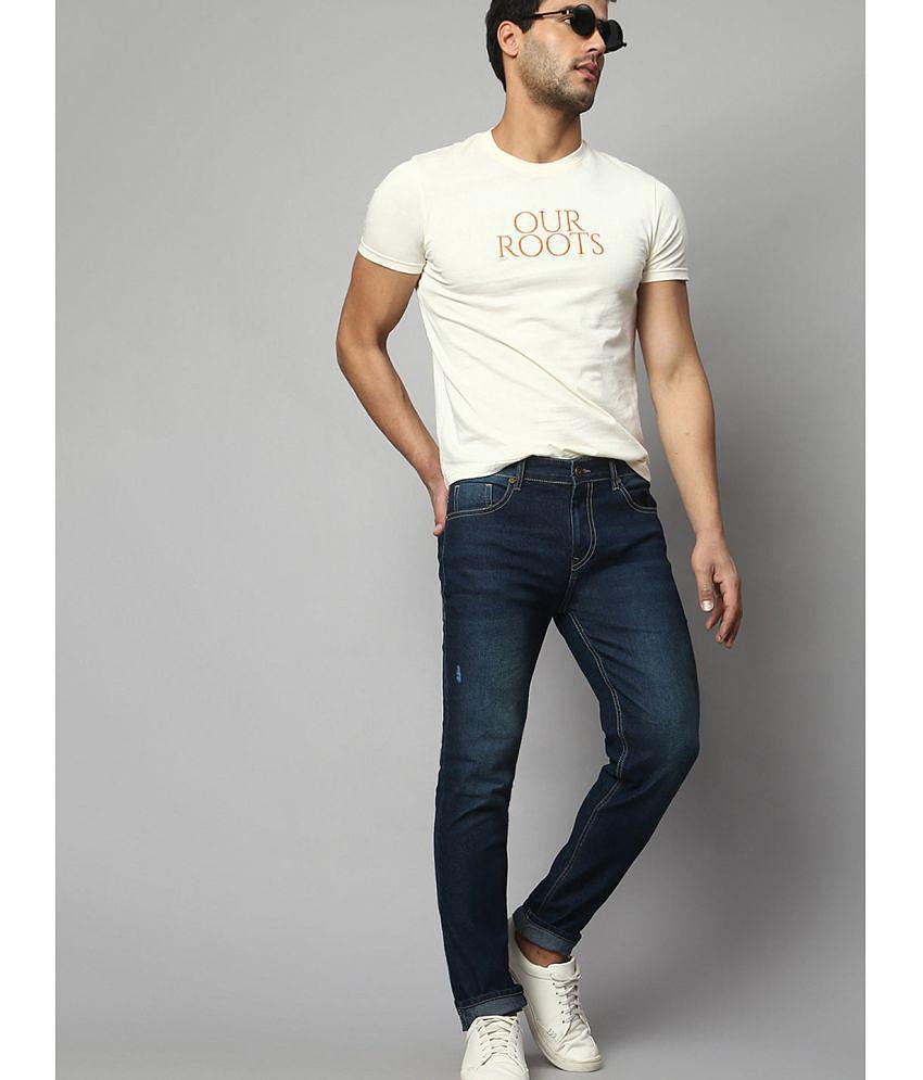 Luxurious Men Dennis Lingo - Blue Cotton Blend Slim Fit Mens Jeans ( Pack of 1 ) - None 2025 at 
