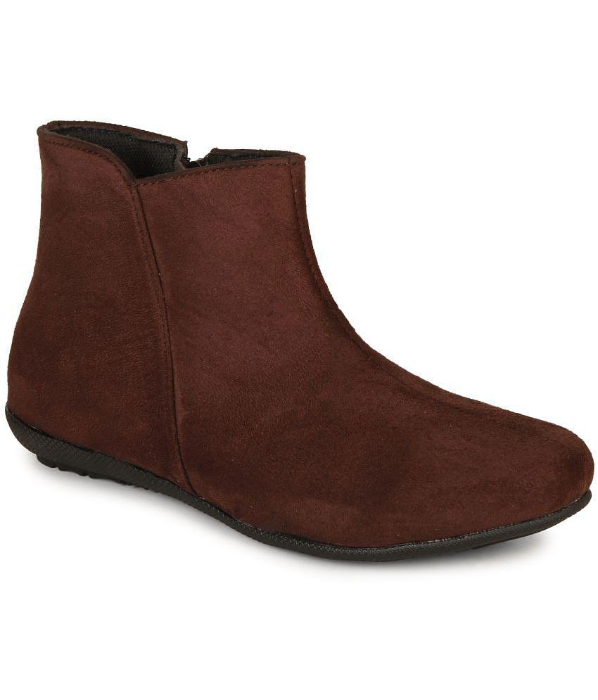 Best Women Ishransh Brown Women''s Ankle Length Boots - None 2025 at ShopCircuit | ONDC