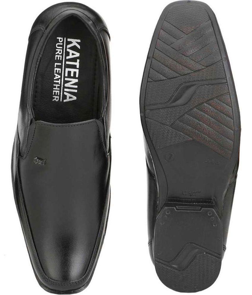 KATENIA Slip On Genuine Leather Black Formal Shoes - None