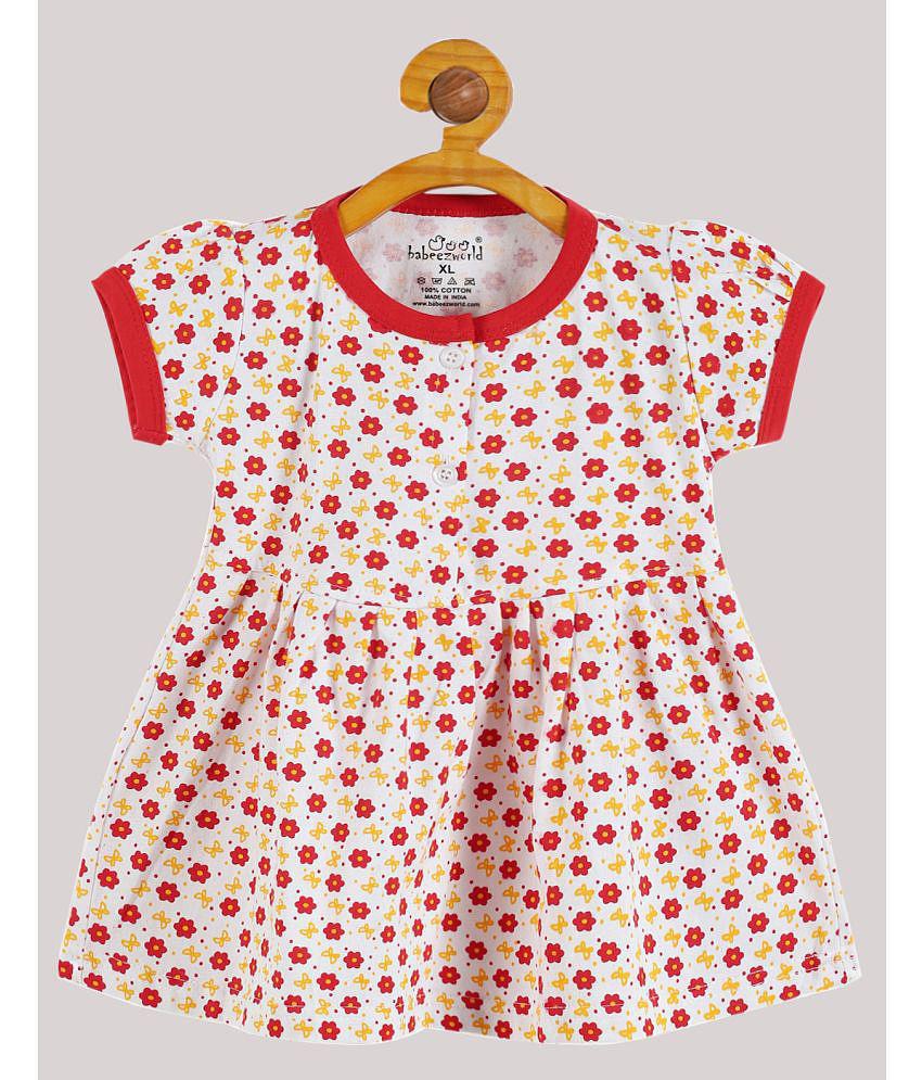 Affordable Men Babeezworld - Red Cotton Baby Girl Dress ( Pack of 1 ) - None 2025 at ShopCircuit