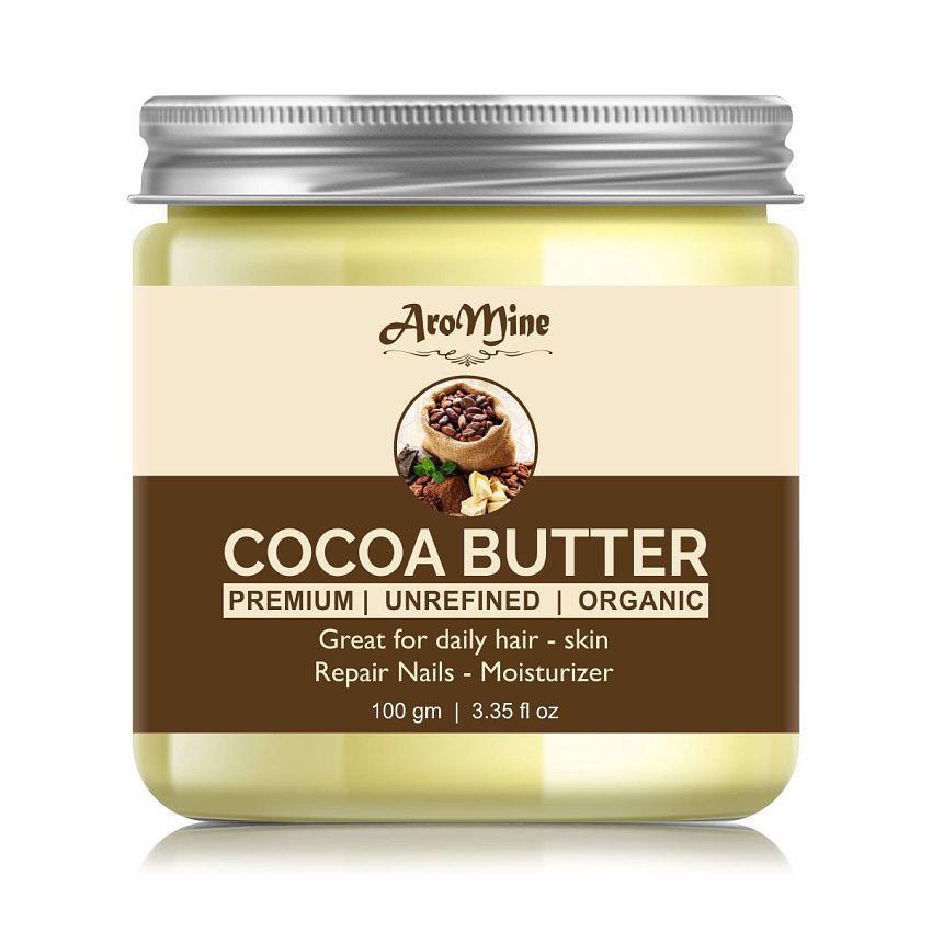 Aromine 100% Pure Organic Coca Butter |Raw | Great For Face,Skin,Body, Moisturizer 100 gm