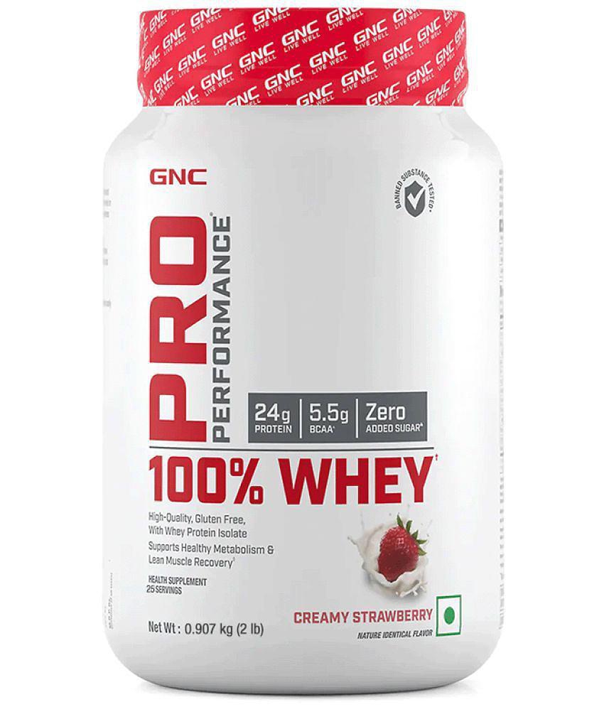 GNC Pro Performance 100% Whey Protein Powder- Creamy Strawberry | 2 lbs