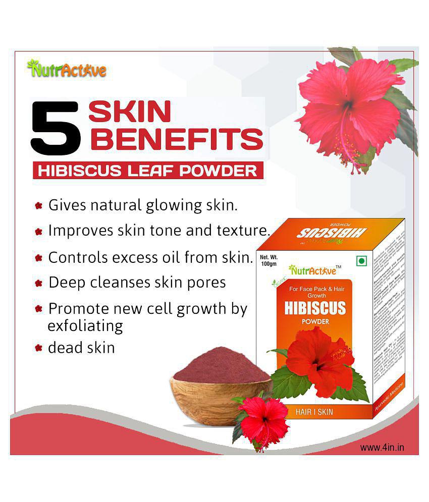 NutrActive Organic Hibiscus Flower Powder 100 gm Pack Of 4