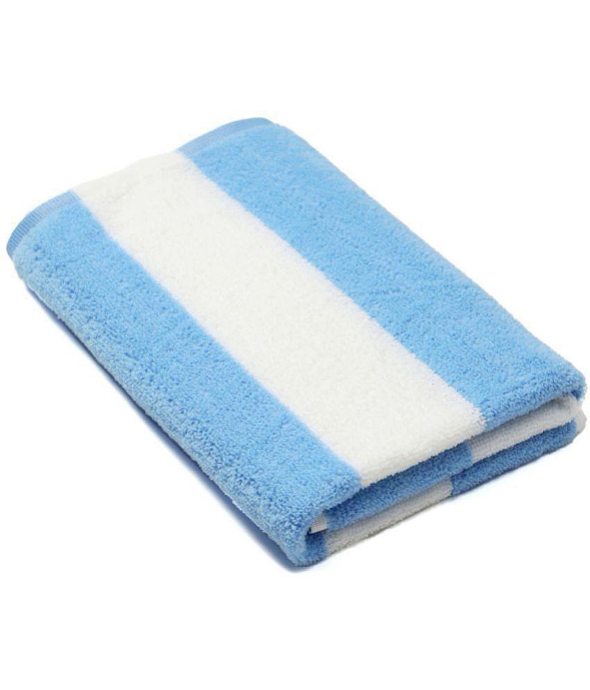 URBAN MAGIC - Cotton Blue Colorblock Bath Towel ( 67x140 ) cm Below 300 -GSM ( Pack of 1 ) - Blue