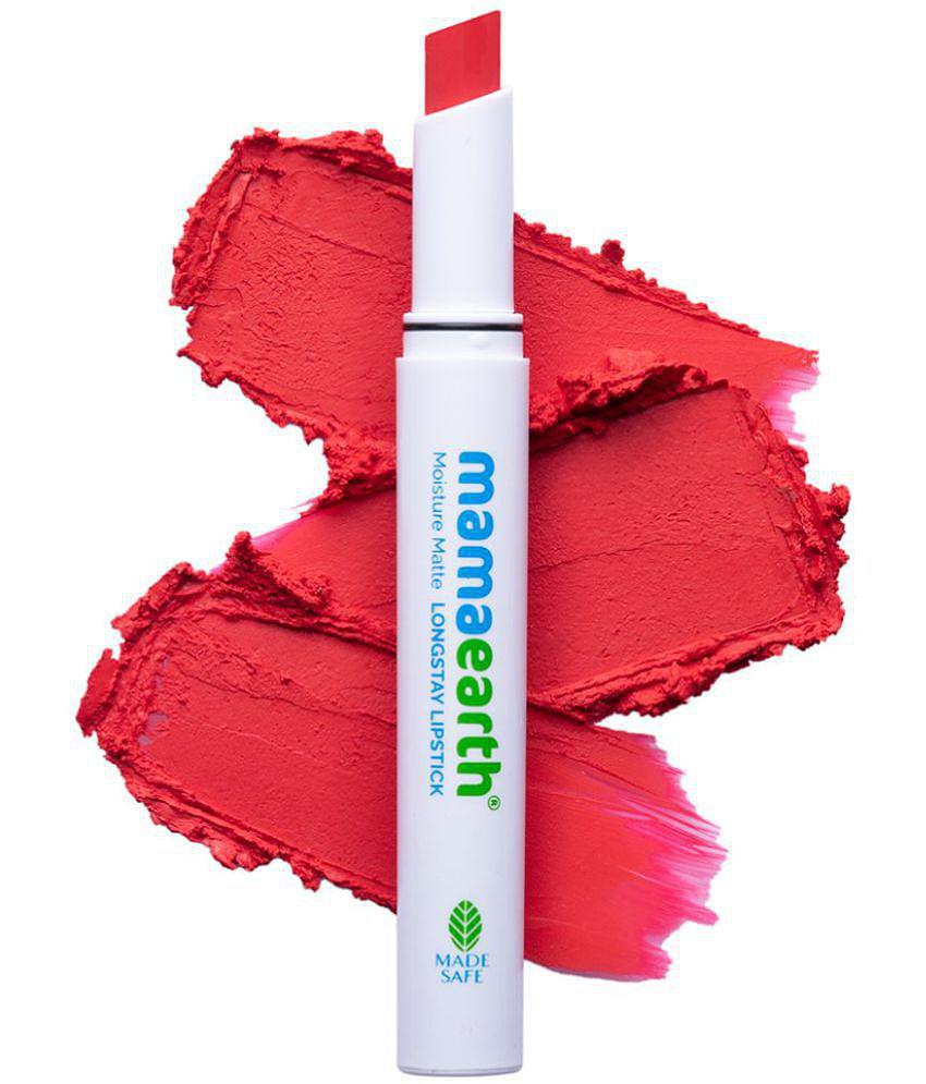 Mamaearth Moisture Matte Longstay Lipstick with Avocado Oil & Vitamin E for 12 Hour Long Stay - 06 Melon Red - 2 g