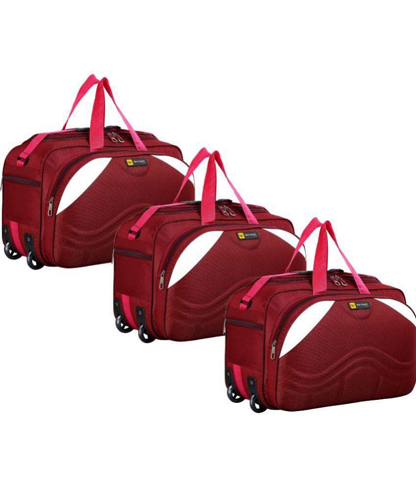 Waycraft - 55 Ltrs Red Polyester Duffle Trolley - L