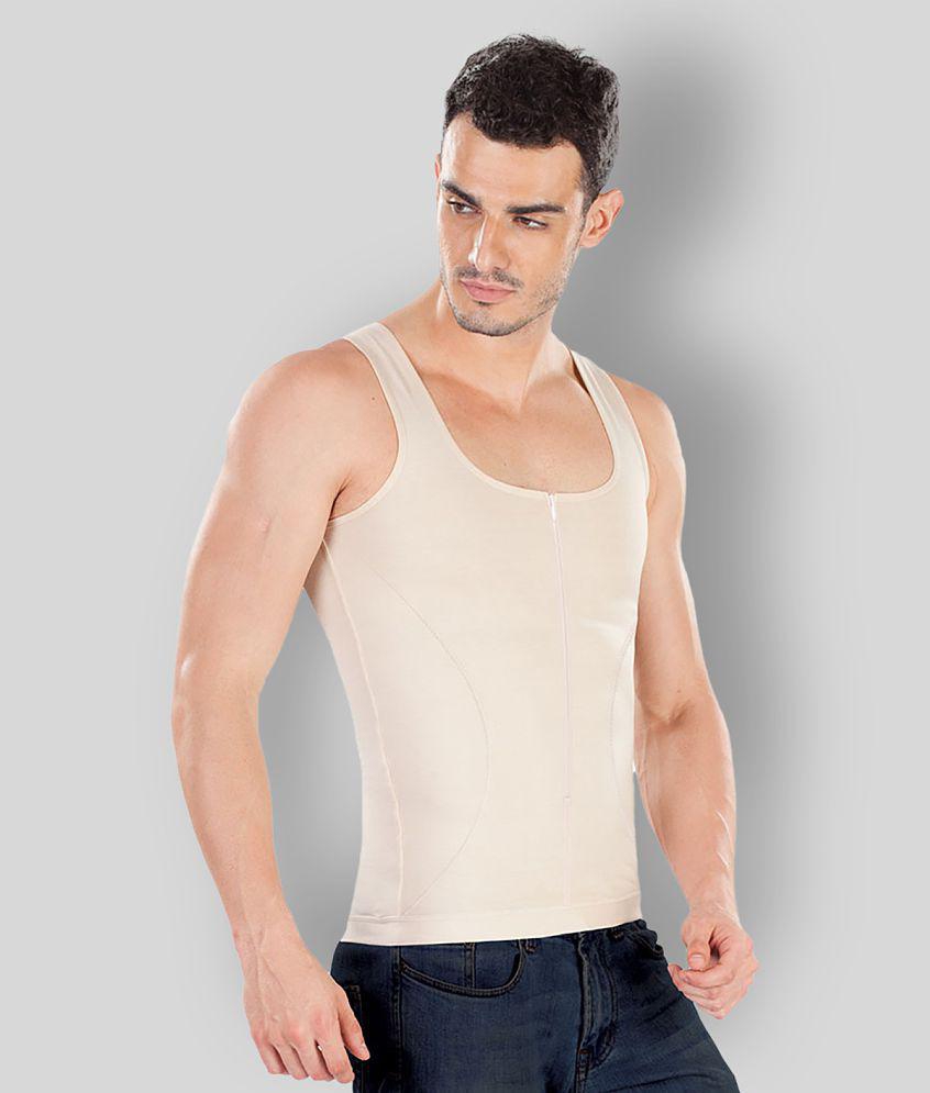 Dermawear - Beige Cotton Blend Men's Vest  ( Pack of 1 ) - M