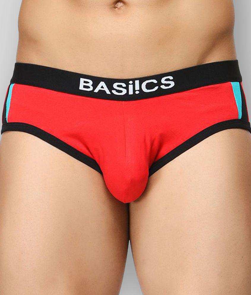 BASIICS By La Intimo - Multicolor Cotton Blend Men's Briefs ( Pack of 2 ) - M, Maroon