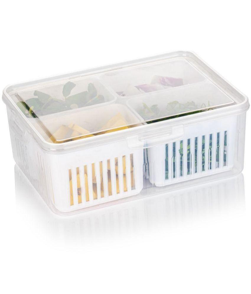 SHARUJA Fridge Storage Polyproplene Transparent Food Container ( Set of 1 ) - Transparent