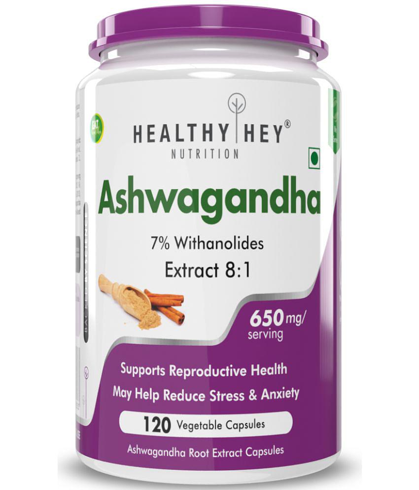 HEALTHYHEY NUTRITION Pure Organic Ashwagandha Root 650 Mg 120 650 mg Capsule