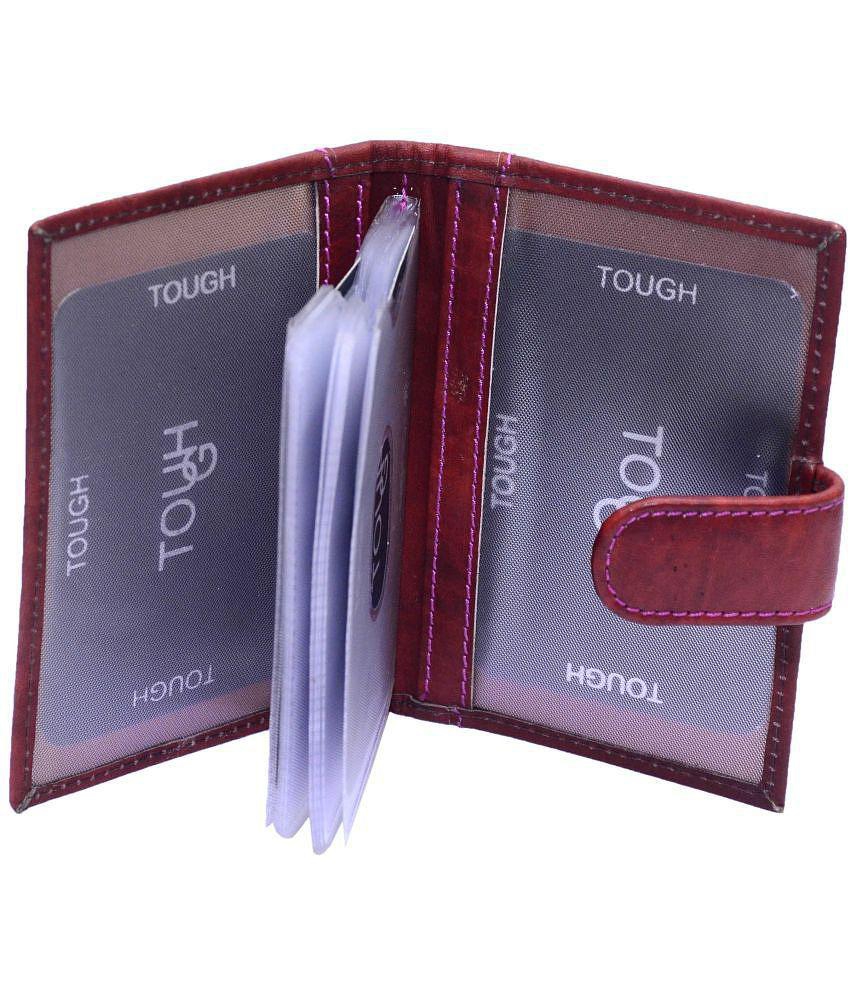 || TOUGH || Brown Leather Card Holder For Men And Women ||