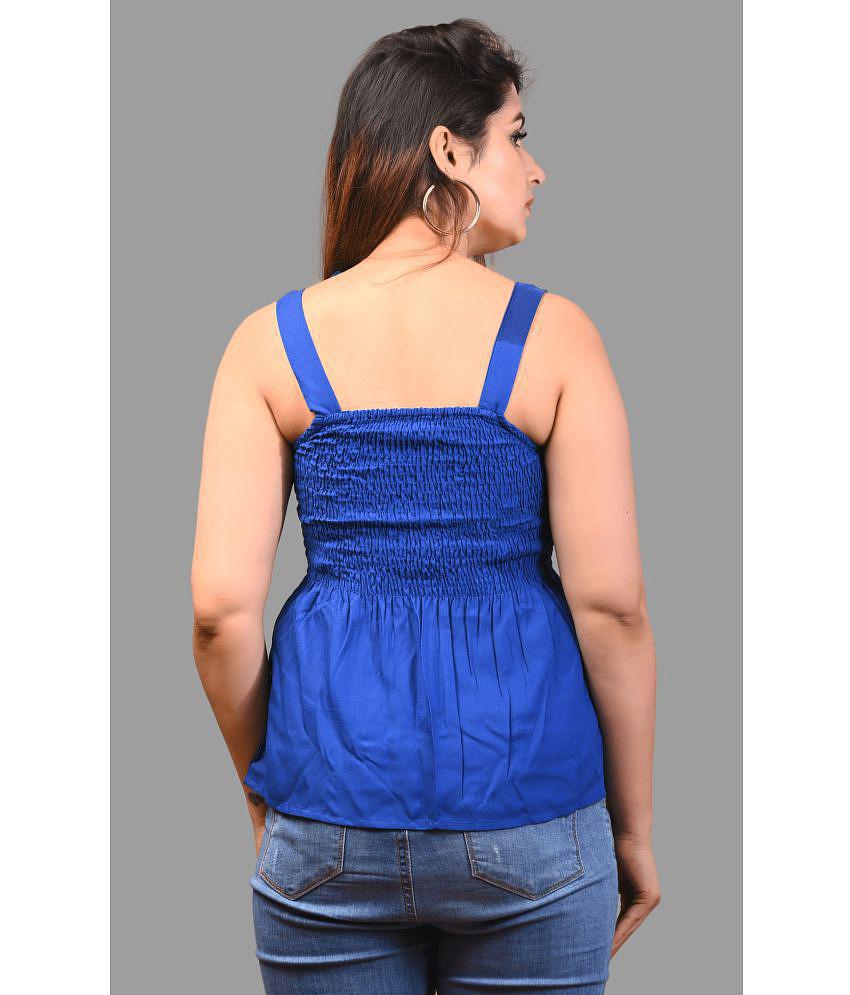 Premium Men Frionkandy - Blue Rayon Womens Empire Top ( Pack of 1 ) - None 2025 at ShopCircuit |