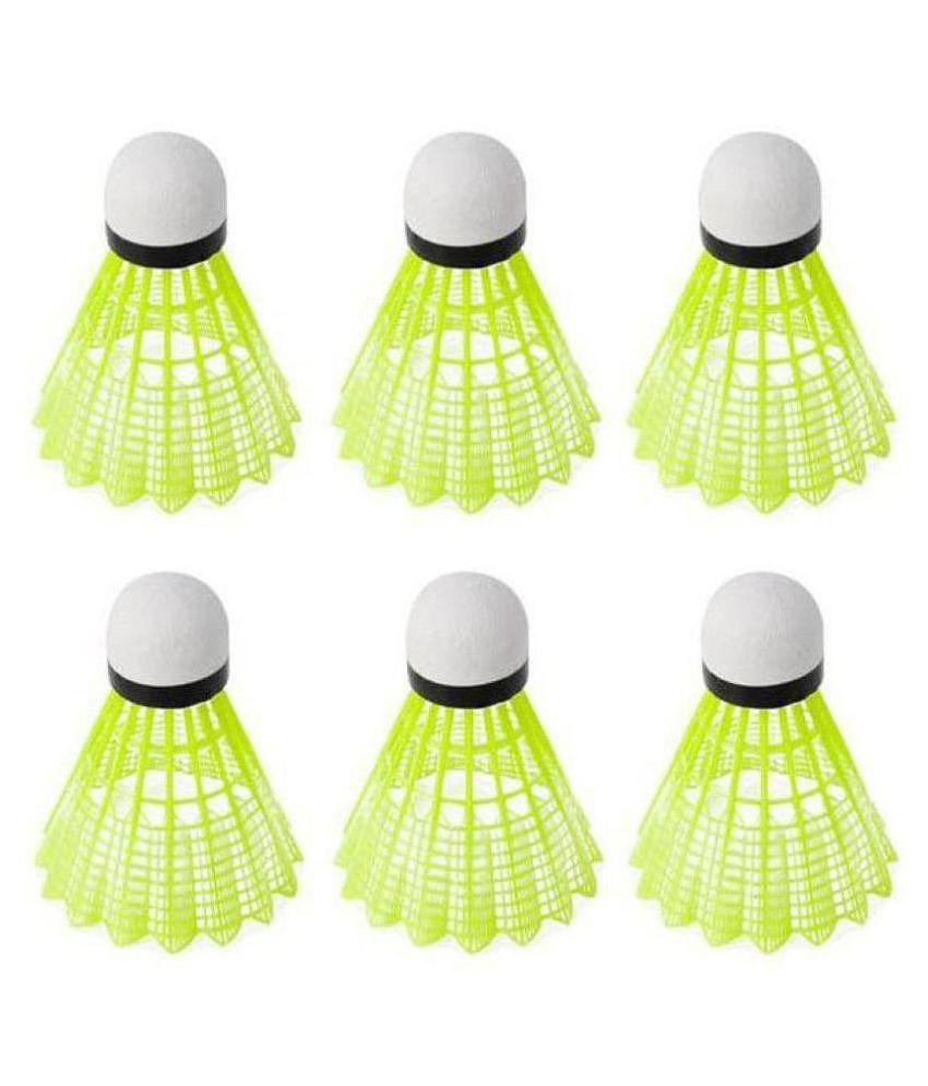 Emm Emm 6 Pc Junior Nylon Yellow Training Shuttlecock 6