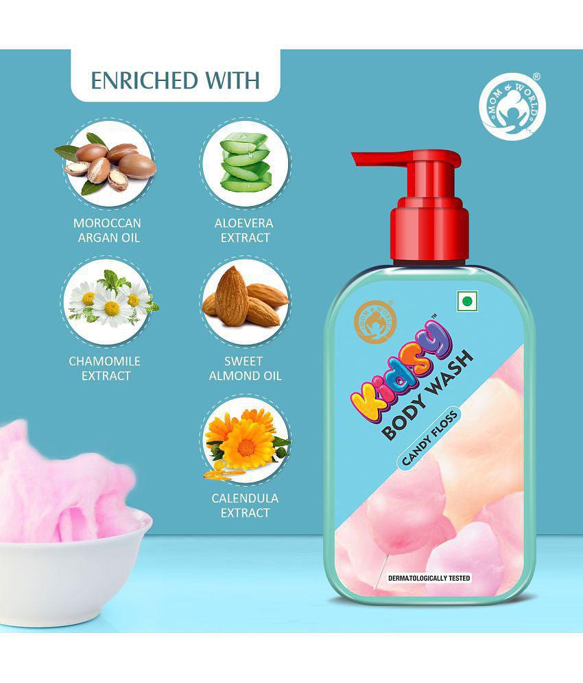 Mom & World Kidsy Candy Floss Body Wash No Tears, No SLS For KIDS, Dermatologically Tested, pH Balanced, 240 ml