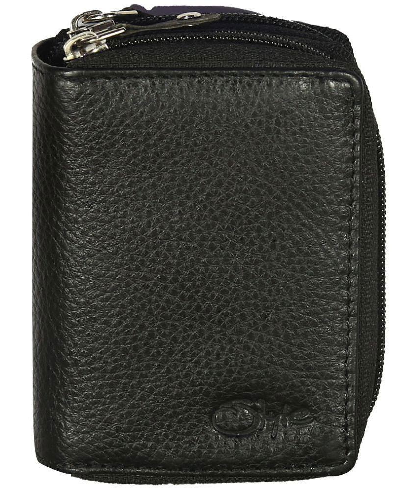 Sophisticated Men STYLE SHOES Black Leather ATM + Money Slot 8 Slot Card Holder For Men & Women 