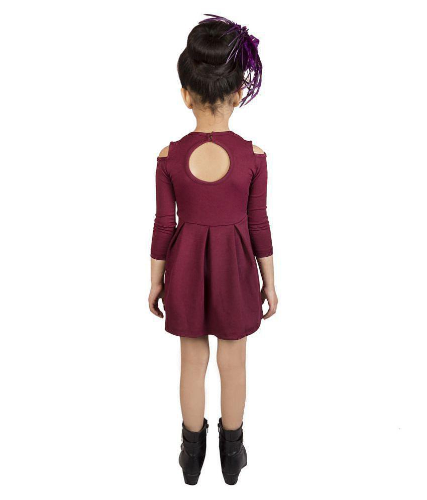 Top Men Addyvero Girls Cut Shoulder Maroon Party Dress - 6-7 Years 2025 at ShopCircuit | ONDC