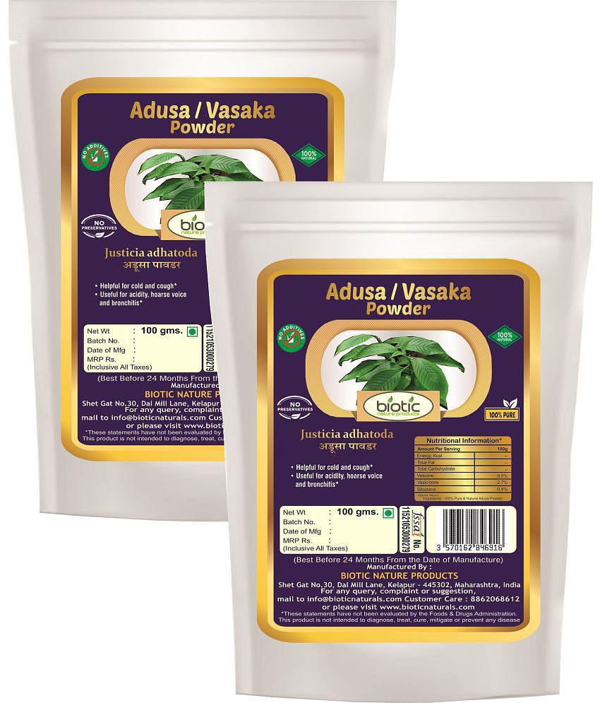 Biotic Adusa Powder (Justicia adhatoda) Vasaka Powder 200 gm Pack of 2