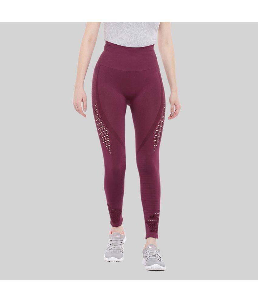 Luxurious Men Swee - Wine Cotton Blend Slim Fit Women's Sports Tights ( Pack of 1 ) - None 2025 