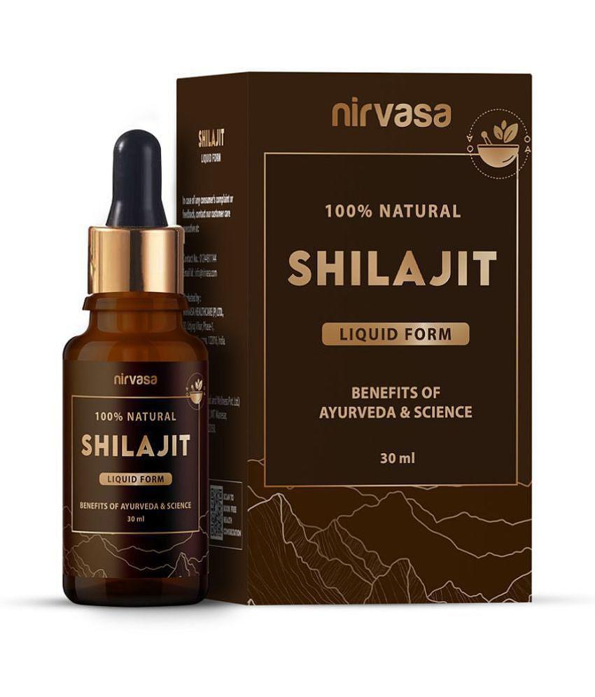 Nirvasa Pure Shilajit Liquid, Vigour and Vitality for men, enriched with Pure Dry Shilajit Extract, Vegan, Ayurvedic Classical Product, (1 X 30 ML)